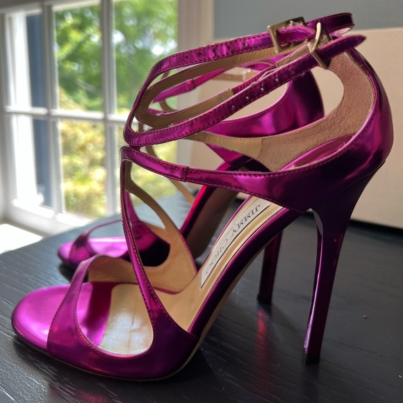 Jimmy Choo Lance mirror leather orchid. - Picture 3 of 10